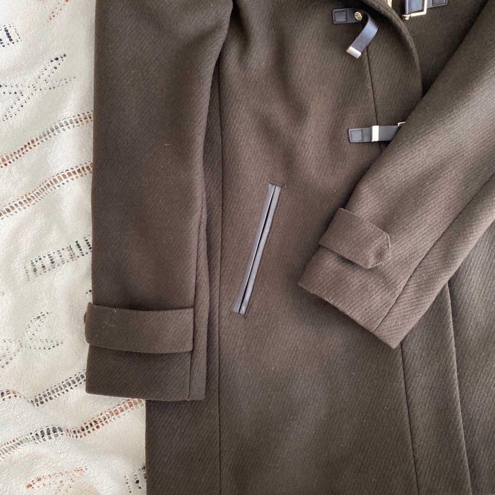 Cole Haan Wool + Faux Fur Hooded Coat - Picture 5 of 12